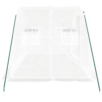 Gewächshaus mit Stahlrahmen Weiß 8 m² 4x2x2 m