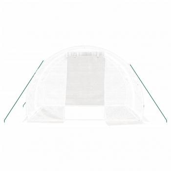 Gewächshaus mit Stahlrahmen Weiß 6 m² 3x2x2 m