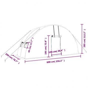 Gewächshaus mit Stahlrahmen Weiß 12 m² 6x2x2,85 m