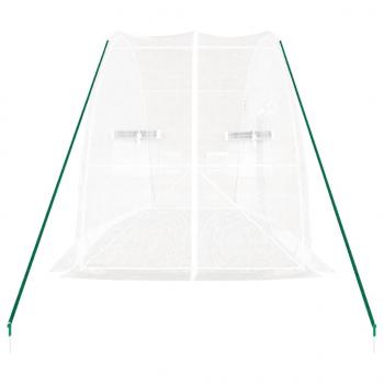 Gewächshaus mit Stahlrahmen Weiß 12 m² 6x2x2,85 m