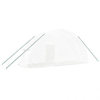 Gewächshaus mit Stahlrahmen Weiß 12 m² 6x2x2,85 m