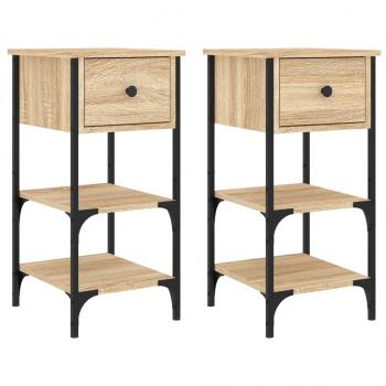 Nachttische 2 Stk. Sonoma-Eiche 34x36x70 cm Holzwerkstoff