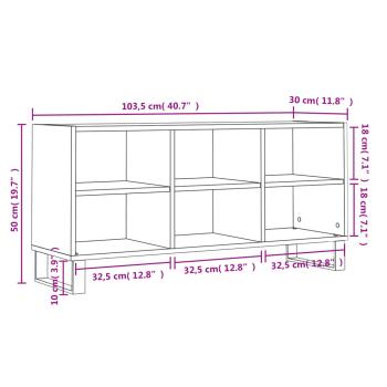 TV-Schrank Betongrau 103,5x30x50 cm Holzwerkstoff