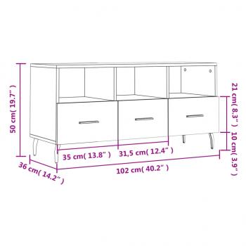 TV-Schrank Betongrau 102x36x50 cm Holzwerkstoff