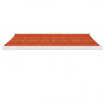 Markise Einziehbar Orange und Braun 3x2,5 m Stoff und Aluminium