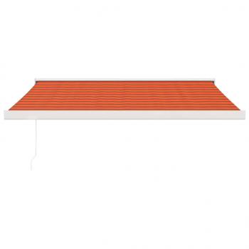 Markise Einziehbar Orange und Braun 3,5x2,5 m Stoff & Aluminium