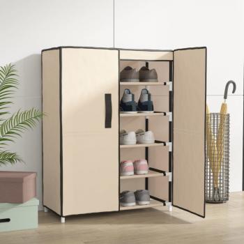ARDEBO.de - Schuhschrank Creme 60x28x90 cm Stoff