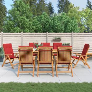 ARDEBO.de - Gartenstühle mit Auflagen 8 Stk. Massivholz Teak