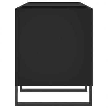 Plattenschrank Schwarz 121x38x48 cm Holzwerkstoff