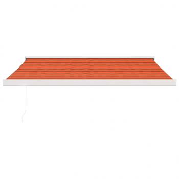 Markise Einziehbar Orange und Braun 3,5x2,5 m Stoff & Aluminium