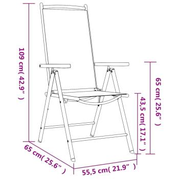 7-tlg. Garten-Essgruppe Schwarz Aluminium 