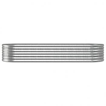Hochbeet Pulverbeschichteter Stahl 224x80x36 cm Silbern