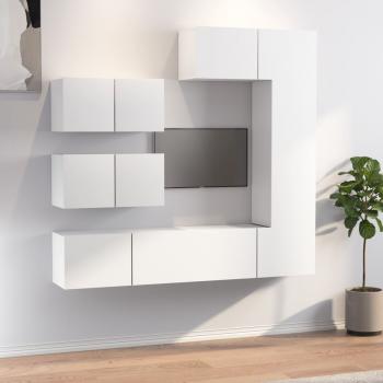 ARDEBO.de - 6-tlg. TV-Schrank-Set Weiß Holzwerkstoff