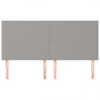 Kopfteile 4 Stk. Hellgrau 90x5x78/88 cm Stoff