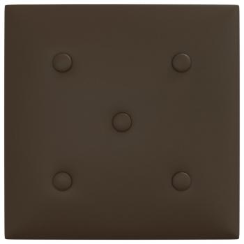 Wandpaneele 12 Stk. Braun 30x30 cm Kunstleder 1,08 m²