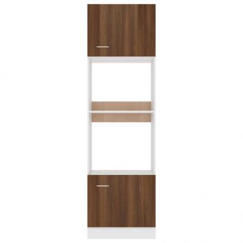 Mikrowellenumbauschrank Braun Eichen-Optik 60x57x207 cm