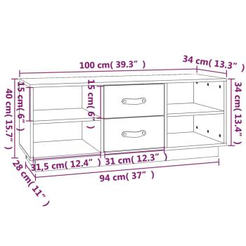 ARDEBO.de - TV-Schrank 100x34x40 cm Massivholz Kiefer