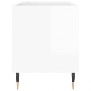 Plattenschrank Hochglanz-Weiß 85x38x48 cm Holzwerkstoff