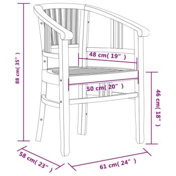3-tlg. Garten-Essgruppe Massivholz Teak