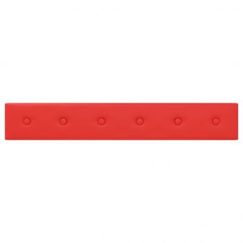 Wandpaneele 12 Stk. Rot 90x15 cm Kunstleder 1,62 m²