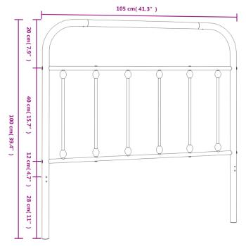 Kopfteil Metall Schwarz 100 cm