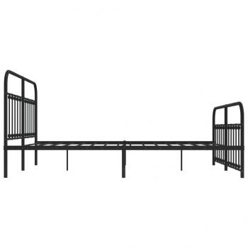 Bettgestell mit Kopf- und Fußteil Metall Schwarz 180x200 cm