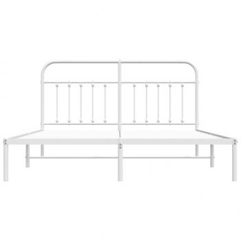 Bettgestell mit Kopfteil Metall Weiß 180x200 cm