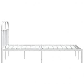 Bettgestell mit Kopfteil Metall Weiß 183x213 cm