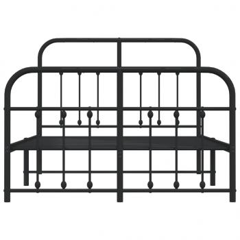 Bettgestell mit Kopf- und Fußteil Metall Schwarz 120x200 cm