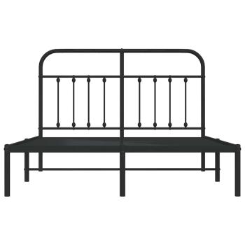 Bettgestell mit Kopfteil Metall Schwarz 150x200 cm