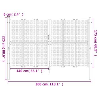 Gartentor Anthrazit 300x225 cm Stahl