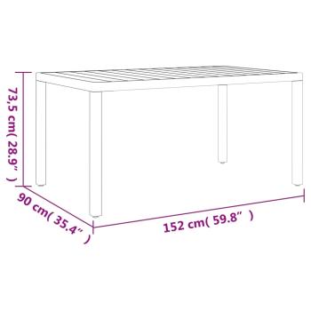 7-tlg. Garten-Essgruppe Schwarz und Braun Aluminium 