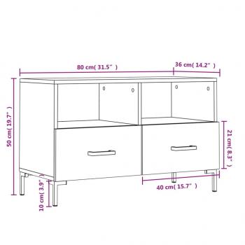 TV-Schrank Hochglanz-Weiß 80x36x50 cm Holzwerkstoff