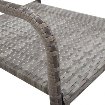 9-tlg. Garten-Essgruppe Grau und Schwarz Poly Rattan und Stahl