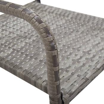 7-tlg. Garten-Essgruppe Grau und Schwarz Poly Rattan und Stahl