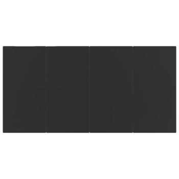 ARDEBO.de - 5-tlg. Garten-Essgruppe Grau und Schwarz Poly Rattan und Stahl