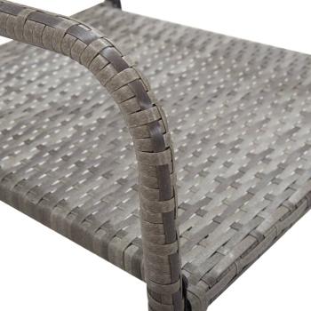 3-tlg. Garten-Essgruppe Grau und Schwarz Poly Rattan und Stahl