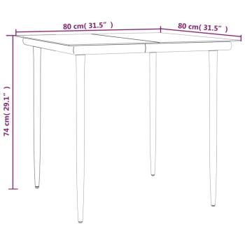 5-tlg. Garten-Essgruppe Schwarz Poly Rattan und Stahl