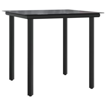 5-tlg. Garten-Essgruppe Schwarz Poly Rattan und Stahl