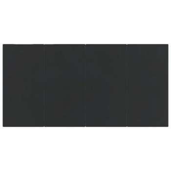 ARDEBO.de - 7-tlg. Garten-Essgruppe Schwarz Poly Rattan und Stahl