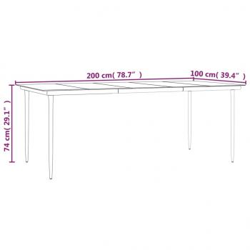 9-tlg. Garten-Essgruppe Schwarz Poly Rattan und Stahl