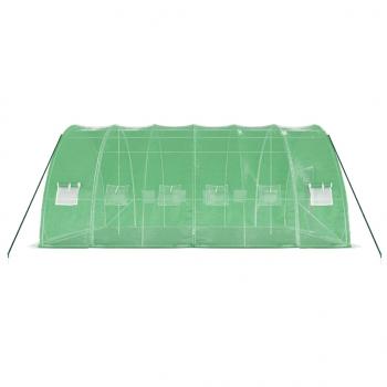 Gewächshaus mit Stahlrahmen Grün 36 m² 6x6x2,85 m