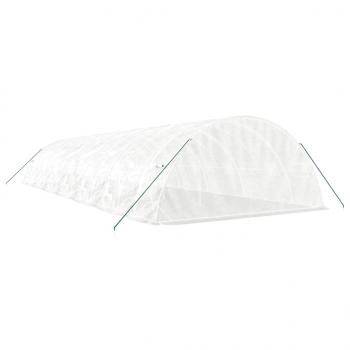 Gewächshaus mit Stahlrahmen Weiß 70 m² 14x5x2,3 m