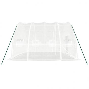Gewächshaus mit Stahlrahmen Weiß 24 m² 6x4x2,85 m