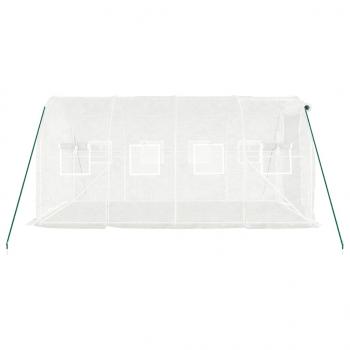 Gewächshaus mit Stahlrahmen Weiß 8 m² 4x2x2 m