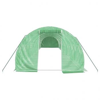 Gewächshaus mit Stahlrahmen Grün 42 m² 14x3x2 m