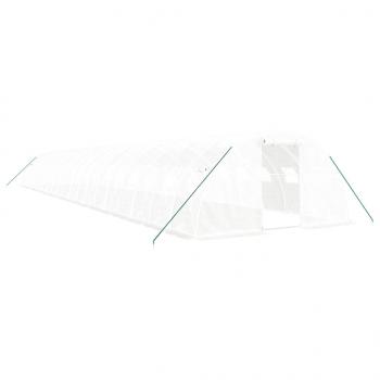 Gewächshaus mit Stahlrahmen Weiß 80 m² 20x4x2 m