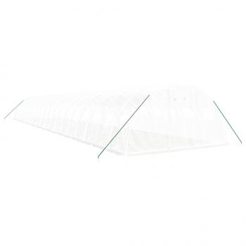 Gewächshaus mit Stahlrahmen Weiß 80 m² 20x4x2 m
