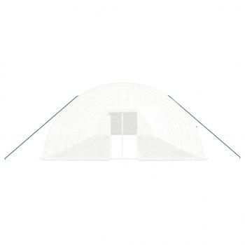 Gewächshaus mit Stahlrahmen Weiß 108 m² 18x6x2,85 m