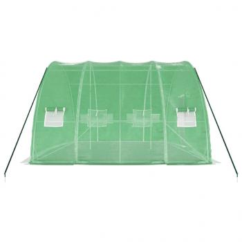 Gewächshaus mit Stahlrahmen Grün 24 m² 6x4x2,85 m